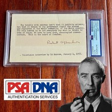 J. ROBERT OPPENHEIMER * PSA * Autograph SECRECY Quote Signed * ATOMIC Bomb picture