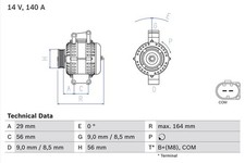 Alternator Bosch for AUDI A4 B8 1.8 TFSI 0 986 081 370 picture