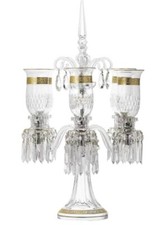 Fabulous ST LOUIS Saint Louis Thistle Gold Crystal Five Arm Candelabra Rare picture