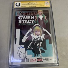 EDGE OF SPIDER-VERSE 2 CGC 9.8 SS SIGNED STAN LEE RODRIGUEZ LATOUR ROBBI SKETCH picture