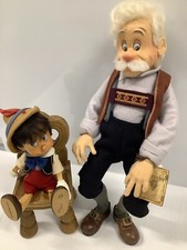 R. John Right Geppetto, Pinocchio And Wood Carved Anri Chair, Perfect Condition, picture
