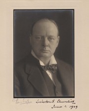 Photo of Winston S. Churchill by Vandyk, signed and dated by Churchill in 1929 picture