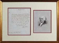 John Adams Signed & Framed 1783 Handwritten Letter To John Handcock BAS LOA picture