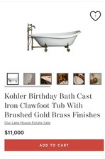 Kholer Birthday Bath Cast Iron Claw foot Tub picture