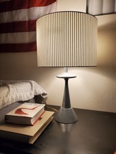 Italian Polished Cast Aluminum Mid Century Saucer Table Lamp 1950s Russel Wright picture