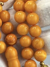 Rare Certified Antique Natural German Baltic Amber Rosary 44gr. 10mm 51 Beads picture