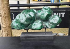 XL Large Malachite Crystal Freeform on Custom Stand | Polished Statement | picture
