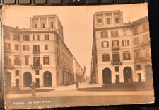 Turin - Via Roma Nuova - travelled postcard B/W 1938 picture