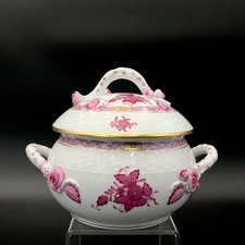 Herend Chinese Bouquet Raspberry Small Soup Tureen (Disc Piece)Pristine Cond picture