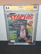 SIGNED BY DAVID HASSELHOFF & WILLIAM DANIELS STARLOG #79 KNIGHT RIDER CGC 8.5 picture