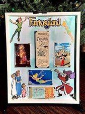 vintage disneyland tinker bell ticket book 1957 pamphlet postcards shadow frame picture