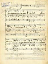 Serge GAINSBOURG - Original Signed Autograph Manuscript -