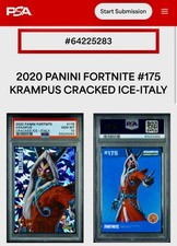 😈🎅 KRAMPUS 2020 Fortnite Panini #171 Cracked Ice PSA 10 =POP 2‼️ EVIL 🎅 SANTA picture