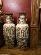 Rare Extra Large Porcelain Two Vases, Vintage, Beautiful, Elegant Set picture