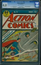Action Comics 15 CGC 4.0 Golden Age Key DC Comic 5th Superman Cover Ever L@@K picture