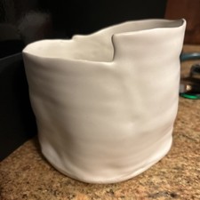 Donna Karan Lenox Signed Limited Edition BILLOW Porcelain Vase / Vessel 5.5x7 picture