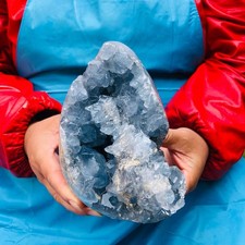 6.2 LB Large Natural Celestite Geode Crystal Cluster Healing Specimen 3986 picture