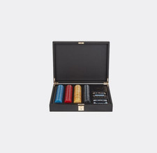Smythson Panama Poker Set Black Leather Luxury Card Game Box - NEW picture