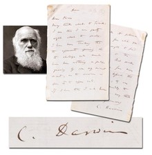 Important Charles Darwin Autograph Signed Letter to Fellow Botanist re: Primula picture
