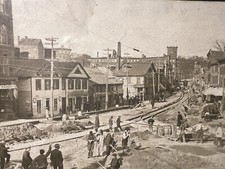 Antique Real Photo postcard Rppc Chinese Laundry Massachusetts 1900s Trolly picture