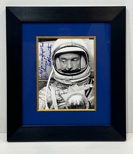 HAND-SIGNED AND INSCRIBED SCOTT CARPENTER SPACE SUIT PHOTOGRAPH picture