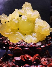 58.74LB Large Natural citrine Quartz Skull Carved Crystal dragon Skull healing picture