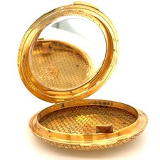 Van Cleef & Arpels Vintage 18k Yellow Gold Basketweave Compact Mirror picture
