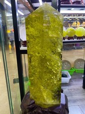 176LB RARE TOP Natural Citrine Quartz Crystal Mineral specimens Collect+stand picture