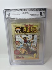 One Piece Volume 1 BGS 9.0 English First Print Edition Gold Foil 2003 Sticker picture