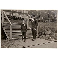 Lewis Hine Silver Print of NH Labor Conditions, Small Boy Works as Helper, 1909 picture