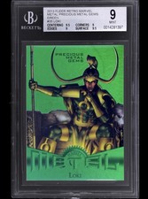 2013 Fleer Retro Marvel Precious Metal Gems PMG GREEN Loki /10 picture