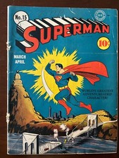 Superman #15 (VG 3) Golden Age Classic ( 1942)  - 1 Owner since 1979 picture