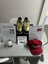 Donald Trump Autographed LOT Hat Baseball And Sneakers PSA Authenticated RARE picture