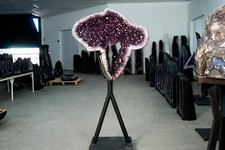 Gorgeous Large Amethyst Geode Portal on Custom-Made Stand 230 Lb 67 In. picture