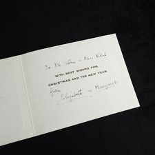 1940 Queen Elizabeth II & Princess Margaret Signed Wartime Royal Christmas Card picture
