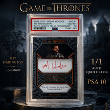 Kit Harington Jon Snow PSA 10 Auto Quote Relic 2025 Game of Thrones Great Houses picture