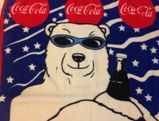 Vintage 1997 Coca Cola Polar Bear Blanket picture