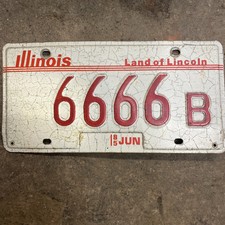1985 Illinois Vehicle License Plate Tag 6666 Yellowstone, Texas Ranch  picture