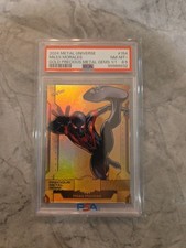 2024 Skybox Metal Universe Marvel Avengers GOLD PMG Miles Morales 1/1 Psa 8.5 picture