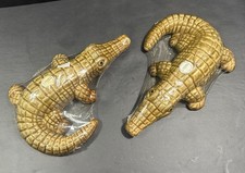 Vintage Pair Alligator Crocodile Candles Set Palm Beach Chic Decor Tropical New picture
