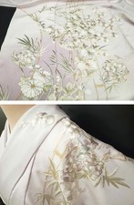 Visiting Kimono hand-embroidered made of genuine silk luxurious From Japan picture