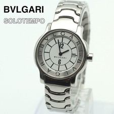 BVLGARI Solotempo Women's Quartz Watch 29mm Silver Stainless Steel Authentic picture