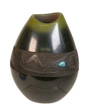 San Ildefonso Pueblo Pottery Jar by Russell Sanchez picture