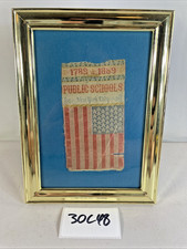 RARE Civil War 1789 - 1869  PUBLIC SCHOOLS New York City Framed Mini Flag 30C48 picture