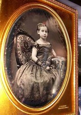 J GURNEY Beautiful Half Plate Daguerreotype Photo Little Girl Rare Antique 1850s picture