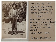Historical 1890s San Antonio Texas CC Photo Mexican Fruit Peddler Seller picture