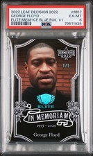 George Floyd 2022 Leaf Decision In Memoriam Premium #IM17 ICE BLUE FOIL 1/1 PSA  picture