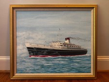 ss Andrea Doria Original Painting by Michael Ralph / Italian Line / ss Stockholm picture