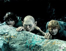 Elijah Wood Andy Serkis Sean Astin Signed Auto Lord Of The Rings 11x14 Photo BAS picture