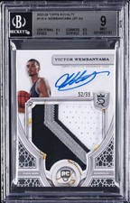 2023-24 TOPPS ROYALTY JERSEY AUTO #115 VICTOR WEMBANYAMA ROOKIE RC BGS 9 picture